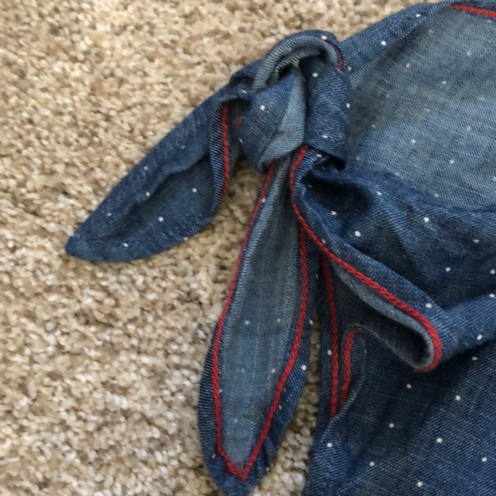 Chambray Cold Shoulder Button Down Top - image 3